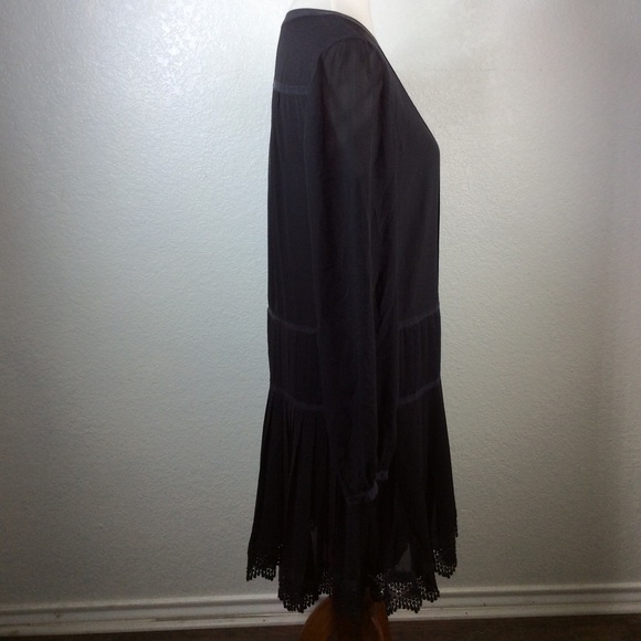 Tory Burch Sydney Black Pleated Silk Dress - Picture 7 of 16